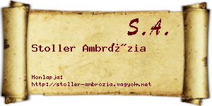 Stoller Ambrózia névjegykártya
